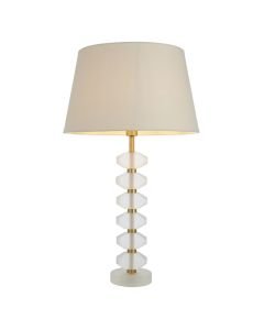 Endon Lighting - Annabelle - 98350 - Frosted Crystal Glass Ivory Table Lamp With Shade
