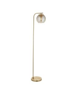 Endon Lighting - Dimple - 98271 - Satin Brass Clear Champagne Glass Floor Lamp