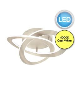 Eglo Lighting - Rolimare - 900419 - LED Satin Nickel White Flush Ceiling Light