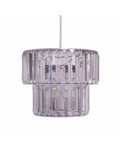 Clint - Clear Acrylic Crystal Two Tier Easy Fit Pendant Shade