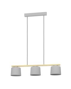 Eglo Lighting - Mariel - 900362 - Light Grey Wood 3 Light Bar Ceiling Pendant Light