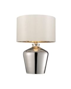 Endon Lighting - Waldorf - 61198 - Chrome Glass Ivory Table Lamp With Shade
