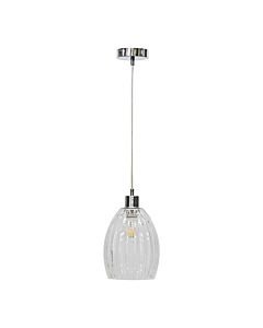 Birch - Clear Fluted Glass with Chrome Pendant Fitting