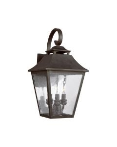 Feiss Lighting - Galena - FE-GALENA2-L-SBL - Sable Clear Seeded Glass 3 Light IP44 Outdoor Wall Light