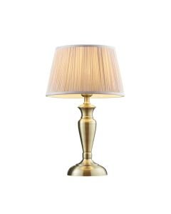 Endon Lighting - Oslo - 91087 - Antique Brass Dusky Pink Table Lamp With Shade