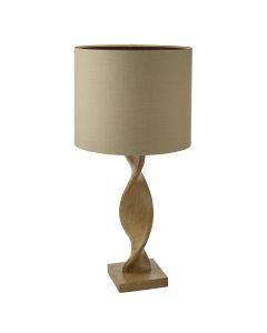 Endon Lighting - Abia - 95455 - Oak Resin Natural Table Lamp With Shade
