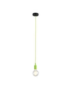 Flex - Green Silicone Ceiling Pendant Light with Black Ceiling Rose