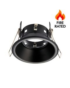 Saxby Lighting - Speculo - 80248 - Black Clear Glass IP65 Anti Glare Bathroom Recessed Fire Rated Ceiling Downlight