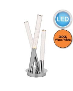 Endon Lighting - Glacier - 76771 - LED Stainless Steel Clear 3 Light Table Lamp