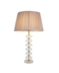Endon Lighting - Annabelle - 98344 - Frosted Crystal Glass Dusky Pink Table Lamp With Shade