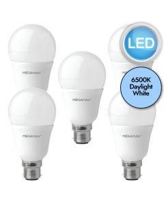 5 x 8.6W LED B22 Light Bulbs - Daylight White