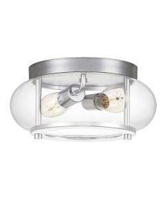 Quoizel Lighting - Trilogy - QZ-TRILOGY-F-S-BATH - Chrome Clear Glass 2 Light IP44 Bathroom Ceiling Flush Light