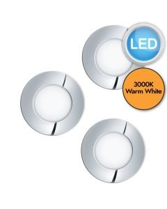 Eglo Lighting - Set of 3 Fueva 1 - 98635 - LED Chrome White IP44 Bathroom Recessed Ceiling Downlights