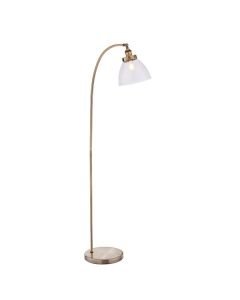 Endon Lighting - Hansen - 77860 - Antique Brass Clear Glass Floor Reading Lamp