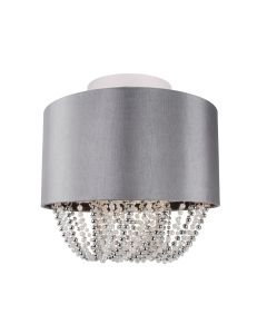 Grey Fabric Ceiling Flush With Beaded Diffuser