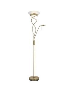 Endon Lighting - Monaco - MONACO-AN - Antique Brass Frosted Glass Mother & Child Floor Lamp