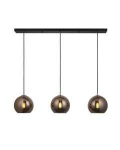 Endon Lighting - Boli - 102929 - Copper Glass Black 3 Light Bar Ceiling Pendant Light