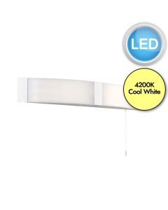 Endon Lighting - Onan - 70443 - LED Opal White 2 Light IP44 Pull Cord Bathroom Shaver Wall Light
