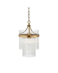 Endon Lighting - Marietta - 112572 - Antique Brass Clear Glass Ceiling Pendant Light