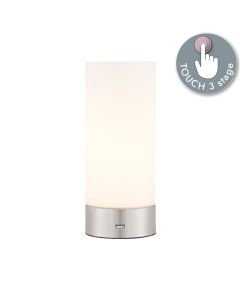 Endon Lighting - Dara - 67517 - Brushed Nickel Opal Glass Touch USB Power Output Table Lamp