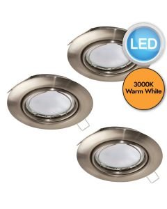 Eglo Lighting - Set of 3 Peneto - 94408 - LED Satin Nickel Recessed Ceiling Downlights