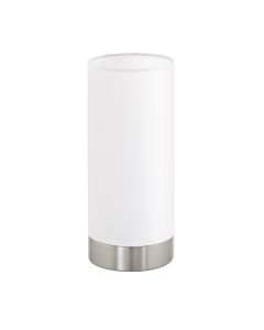 Eglo Lighting - Pasteri - 95118 - Satin Nickel White Touch Table Lamp With Shade