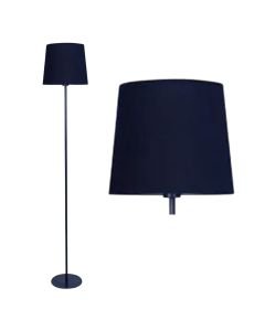 Base - Navy Blue Floor Lamp with Matching Velvet Shade