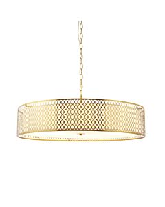Endon Lighting - Cordero - 113421 - Gold Frosted Glass White 5 Light Ceiling Pendant Light