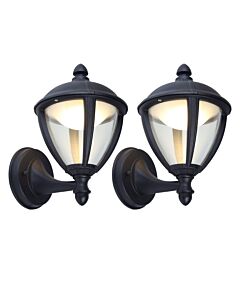Set of 2 Unite - Black LED Outdoor Porch Wall Lights
