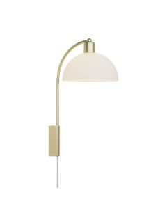 Nordlux - Ellen 20 - 2213701035 - Brass Opal Glass Plug In Wall Light