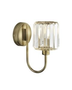 Endon Lighting - Berenice - 107803 - Antique Brass Clear Glass Wall Light