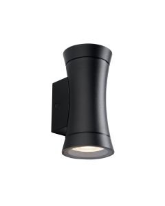 Saxby Lighting - Camber - 95554 - Black Clear Glass 2 Light IP44 Outdoor Wall Washer Light