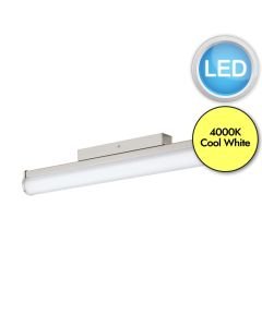 Eglo Lighting - Calnova - 94716 - LED Satin Nickel White Glass IP44 Bathroom Strip Wall Light