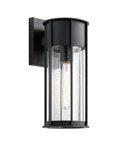 Kichler Lighting - Camillo - KL-CAMILLO-M-TBK - Black Clear Seeded Glass IP44 Outdoor Wall Light