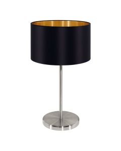 Eglo Lighting - Maserlo - 31627 - Satin Nickel Black Table Lamp With Shade