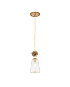 Elstead Lighting - Staring - STARING-MP-DG-CLEAR - Distressed Gold Clear Glass Ceiling Pendant Light