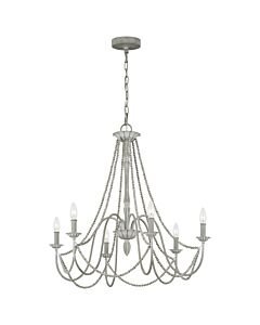 Feiss Lighting - Maryville - FE-MARYVILLE6 - Washed Grey Wood 6 Light Chandelier