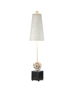 Flambeau Lighting - Swirl - FB-SWIRL-TL - Bone White Black Parchment Table Lamp With Shade