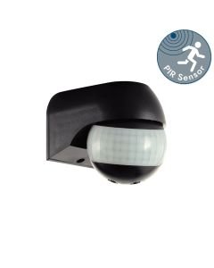 Saxby Lighting - PIR security detector - 90974 - Black IP44 Outdoor Sensor Wall Light