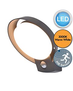 Lutec - Polo - 5205702118 - LED Dark Grey Opal IP54 Outdoor Sensor Wall Light