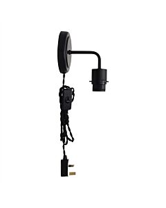 Toby - Black Plug in Wall Light Fitting Glass Not Included