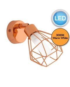 Eglo Lighting - Zapata - 95545 - LED Copper White Glass Spotlight