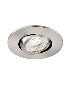 Saxby Lighting - Saxby ShieldONE 75 - 109806 & 111579 - Satin Nickel Tilt Recessed Fire Rated Ceiling Downlight
