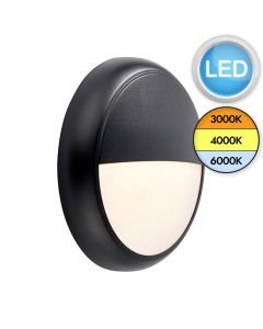 Saxby Lighting - Hero - 95549 & 95539 - LED Black Opal IP65 Eyelid Bezel Outdoor Bulkhead Light