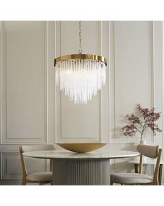 Endon Lighting - Anistoria - 115346 - Aged Brass Clear Glass 5 Light Ceiling Pendant Light