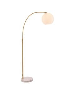 Endon Lighting - Otto - 76613 - Satin Brass White Marble Opal Glass Floor Lamp