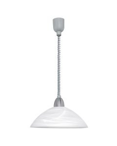 Eglo Lighting - Lord 2 - 87008 - Grey Satin Nickel White Glass Ceiling Pendant Light