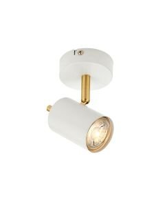 Endon Lighting - Gull - 59931 - White Satin Brass Ceiling Spotlight