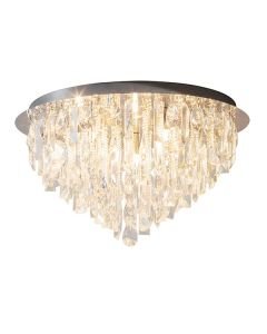 Endon Lighting - Siena - 61564 - Chrome Clear Crystal Glass 5 Light Flush Ceiling Light