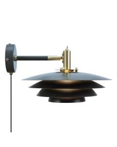Nordlux - Bretagne - 2213471010 - Grey Brushed Brass Plug In Wall Light
